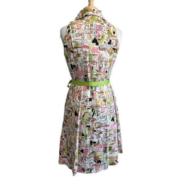 Sag Harbor Womens Dress 8 Retro Italian Cafe Sleeveless A-Line Vacation - Picture 5 of 8